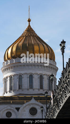 Moskau: Details zu den goldenen Kuppeln der Kathedrale von Christus Kirche des Erlösers, die höchste orthodoxe Christen in der Welt Stockfoto