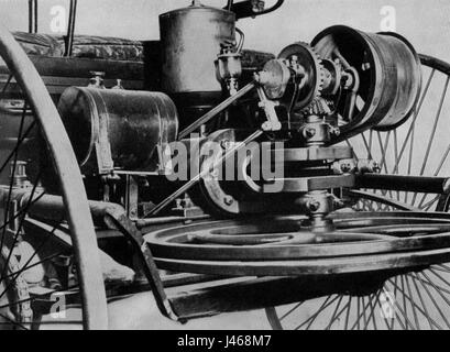 Patentmotorwagen Schwungrad Stockfoto