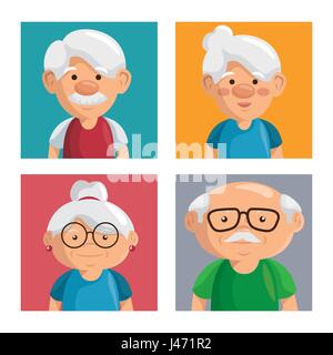 Großeltern-Porträt-design Stock Vektor