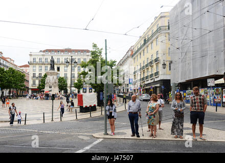 Praça Luís de Camões in Lissabon, Portugal Stockfoto