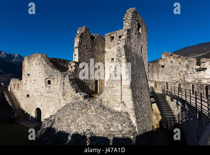 Blick auf die Burg Beseno in Trentino, Italien Stockfoto