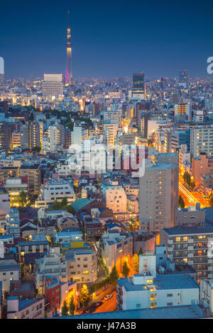 Tokyo. Stadtbild Bild der Skyline von Tokyo während der Dämmerung in Japan. Stockfoto