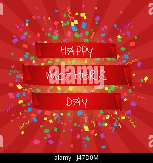 Glücklich Muttertag Grußkarte. Vektor-Illustration Stock Vektor