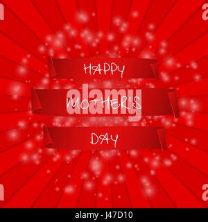 Glücklich Muttertag Grußkarte. Vektor-Illustration Stock Vektor