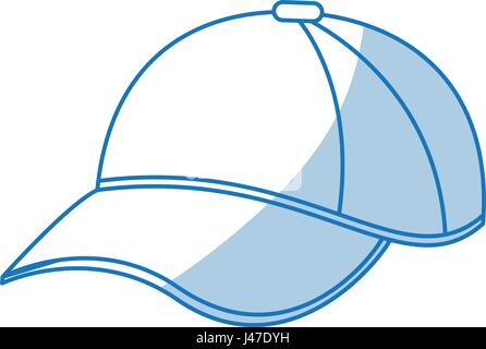 blaue Schattierung Silhouette Cartoon Sport Kappe Kopfbedeckung Stock Vektor