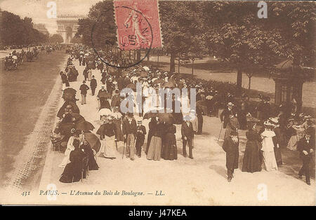 Paris L'Avenue du Bois de Boulogne LL 431 Stockfoto