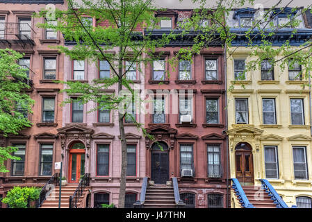 Haus am Astor Row. Astor Reihe ist die Bezeichnung für 28 Reihenhäuser auf der Südseite des 130. Weststraße zwischen Fifth Avenue und Lenox Avenue in der Harlem Stockfoto