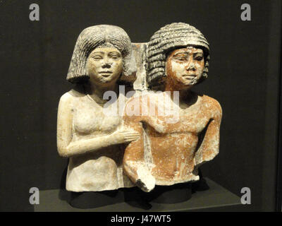 Edelmann und seine Frau, 2494 2345 v. Nelson Atkins Museum of Art DSC08100, 5. Dynastie, altes Reich, Ägypten Stockfoto