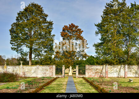 Chatham Manor, ein georgianischen Stil Zuhause am Rappahannock River im Stafford County, Virginia, gegenüber Fredericksburg im Jahre 1771 abgeschlossen. Stockfoto