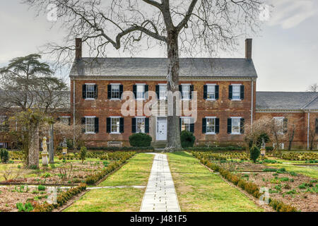 Chatham Manor, ein georgianischen Stil Zuhause am Rappahannock River im Stafford County, Virginia, gegenüber Fredericksburg im Jahre 1771 abgeschlossen. Stockfoto