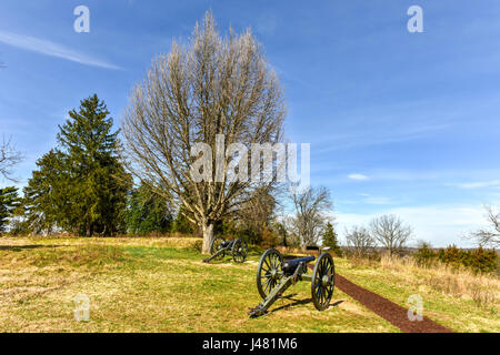 Kanonen auf einem Schlachtfeld in Fredericksburg, Virginia Stockfoto