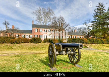 Chatham Manor, ein georgianischen Stil Zuhause am Rappahannock River im Stafford County, Virginia, gegenüber Fredericksburg im Jahre 1771 abgeschlossen. Stockfoto