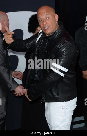 'Das Schicksal von The Furious' NewYork Premiere in der Radio City Music Hall - roten Teppich Ankünfte mit: Vin Diesel wo: New York, New York, Vereinigte Staaten von Amerika bei: Kredit-9. April 2017: Ivan Nikolov/WENN.com Stockfoto