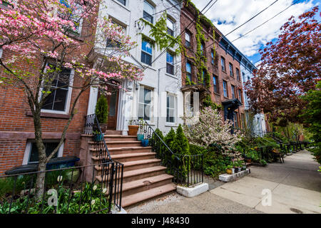 Historic District Court Street in Wooster Square in New Haven, Connecticut Stockfoto