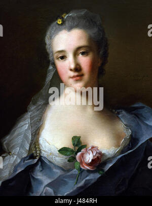 Manon Balletti 1757 Jean Marc Nattier 1685-1766 Frankreich Französisch (Tochter von Schauspielerin in der Firma Comédie Italienne und verlobte sich Casanova an über die Zeit, die das Porträt gemalt wurde. Im Jahre 1760 heiratete sie einen seriösen obwohl älteren Verehrer, der Architekt Jacques-François Blondel (1705-1774) Stockfoto