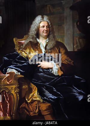 Antoine Pâris 1724, Hyacinthe Rigaud 1659 - 1743 Frankreich Französisch Antoine Paris 1668–1733 Sohn eines Dorfwirts. Er half bei der Bereitstellung französischer Truppen, korollte alle Land- und Wassertransporte und versorgte Soldaten aus Burgund und der Auvergne. Antoine wurde 1722 zum königlichen Schatzmeister König Ludwig XIV. Ernannt Stockfoto