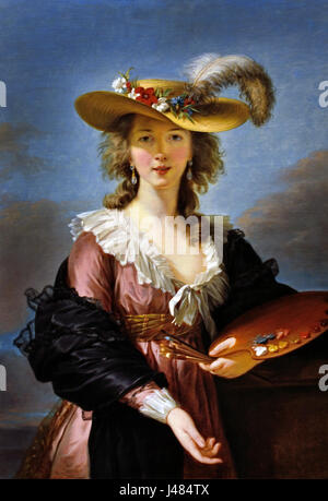 Selbstportrait im Stroh Hut 1782 Louise Elisabeth Vigee Le Brun 1755-1842 Frankreich Französisch Stockfoto