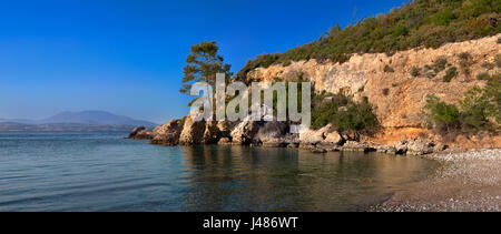 Einsamen Strand auf der Insel Spetses Stockfoto