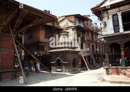 Ganesh Mandir und die Ecke der Bhimsen Hindutempel, Patan Durbar Square, Patan oder Lalitpur Nepal Stockfoto