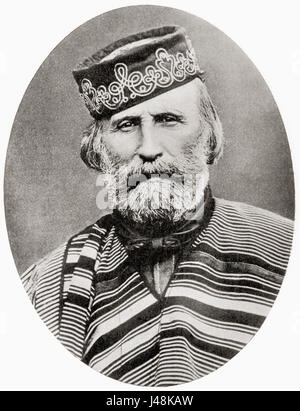 Giuseppe Garibaldi, 1807-1882.  Italienischer General, Politiker und Nationalist.  Hutchinson Geschichte der Nationen veröffentlichte 1915. Stockfoto