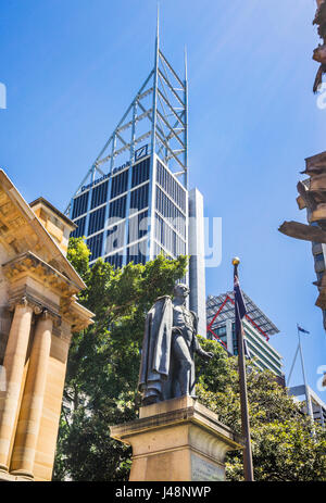 Australien, New South Wales, Sydney, Denkmal für den Lieutenant General Sir Richard Bourke, Gouverneur von New South Wales von 1831-37, bei den staatlichen Librar Stockfoto