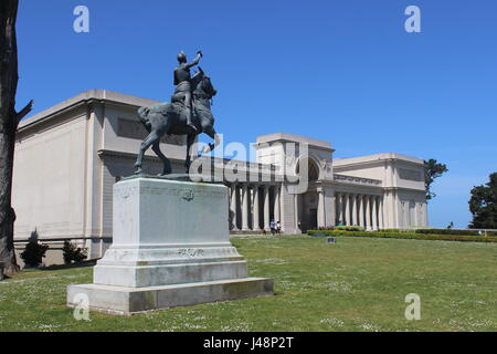 Jeanne d ' Arc Statue von Anna Huntington vor dem Museum der Ehrenlegion, San Francisco Stockfoto