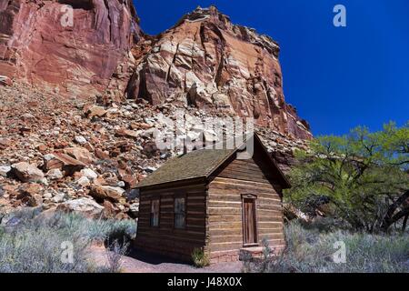 Historischen Mormonen Siedler Schule in Fruita, Capitol Reef National Park, Utah, USA Stockfoto