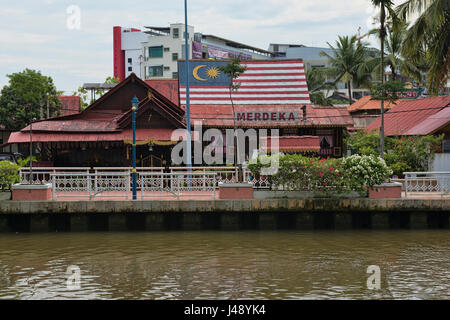 Zuhause im Kampung Morten, Malacca, Malaysia Merdeka Stockfoto
