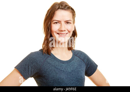 Porträt von glücklich lächelnde junge und sportliche Frau Stockfoto