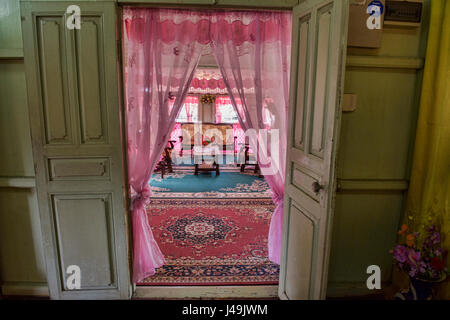 Interieur der Villa Sentosa erhalten traditionelle Heimat und lebendiges Museum in Kampung Morten, Malacca, Malaysia Stockfoto