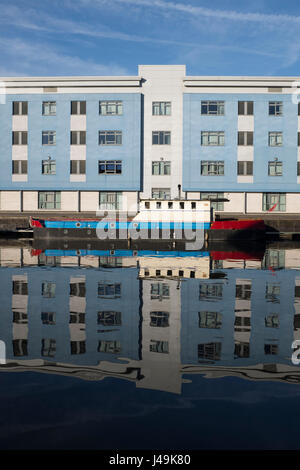 Canalside Szene aus Gloucester und Schärfe-Kanal im Süden Englands Stockfoto