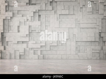 Abstrakte Interieur mit einem 3D Wand-Muster Stockfoto