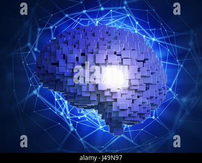 Künstliche Intelligenz-Konzept-3D-Illustration Stockfoto
