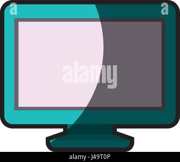 weißen Hintergrund mit LCD-Monitor Aquamarin mit Halbschatten Stock Vektor