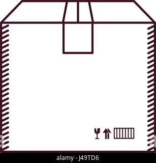 monochrome Silhouette mit Schachtel aus Pappe versiegelt Stock Vektor