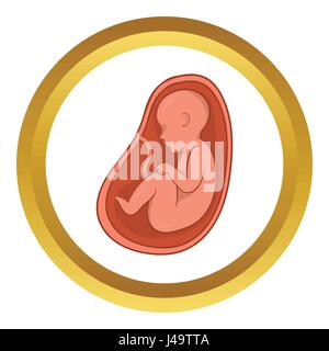 Embryo im Bauch Vektor Icon, Cartoon-Stil Stock Vektor