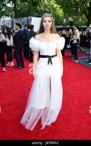 Hermione Corfield Ankunft zum König Arthur europäische Premiere statt im Odeon Leicester Square in London. Stockfoto