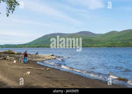 Skyline von Bear Mountain State Park von Fort Montgomery in Upstate New York Stockfoto