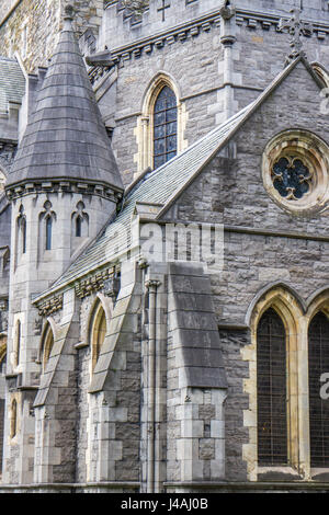 Christ Church Cathedral bzw. die Kathedrale der Heiligen Dreifaltigkeit oder die Kathedrale der Heiligen Dreifaltigkeit, Dublin, Irland Stockfoto