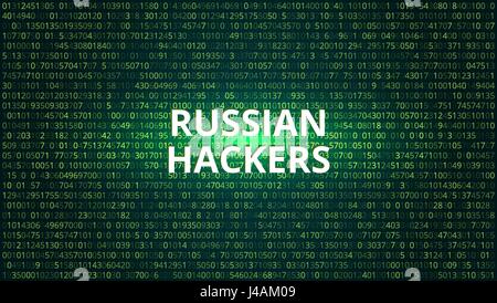 Russische Hacker abstrakte Technik Hintergrund. Computer-Code. Stock Vektor