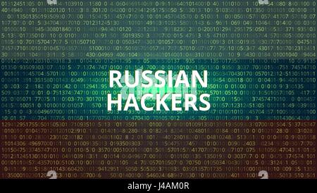 Russische Hacker abstrakte Technik Hintergrund. Computer-Code. Stock Vektor