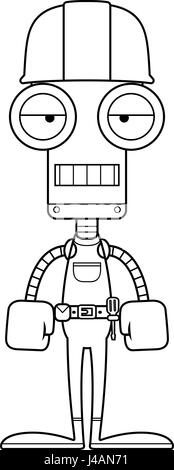 Ein Cartoon Bau Arbeiter Roboter auf der Suche zu langweilen. Stock Vektor