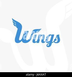 Kreative Flügel Vektor-Logo-Design. Vektor-Zeichen. Zeichensymbole Schriftzug. Logo-Icon-design Stock Vektor