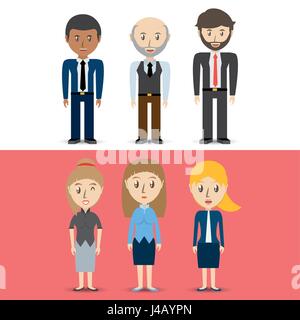 Legen Sie Avatare von Männern und Frauen unterschiedliche Vielfalt Stock Vektor
