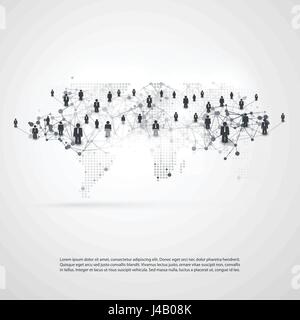 Netzwerke - Geschäftsverbindungen - Abstract Cloud Computing und globalen Netzwerk Verbindungen Konzeption mit Weltkarte im Vektor-Format Stock Vektor