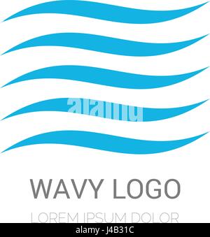 Kreative Welle Vektor-Logo-Design. Vektor-Zeichen. Zeichensymbole Schriftzug. Logo-Icon-design Stock Vektor