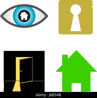 Home Finder-Vektor-Logo-Design. Immobilien Suche Vektor Icon-Set. Stock Vektor