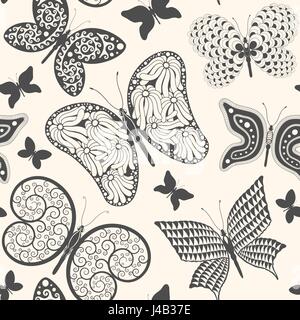 Nahtlose Muster mit Schmetterlingen Stock Vektor