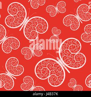 Nahtlose Muster mit Schmetterlingen Stock Vektor