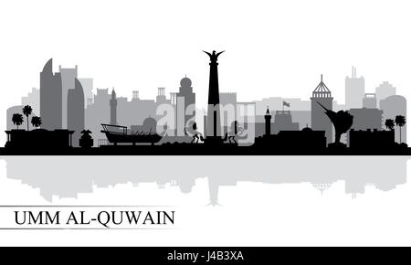 Umm al-Quwain Stadt Skyline silhouette Hintergrund, Vektor-illustration Stock Vektor